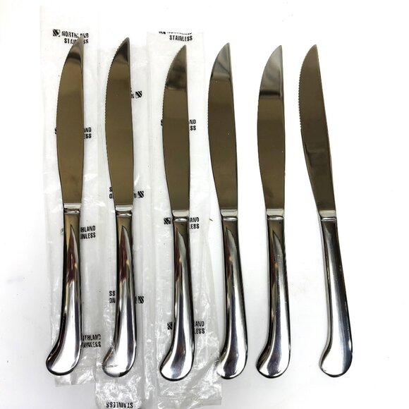 Northland Knives Stainless Set of Six Dinner Pistol Handles Flatwear NWOT - Picture 10 of 10